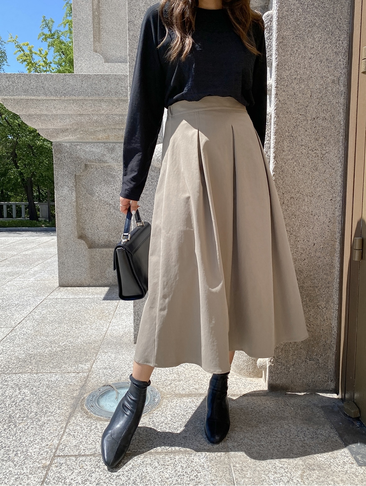 【優惠現貨】韓國打摺長裙（3色）