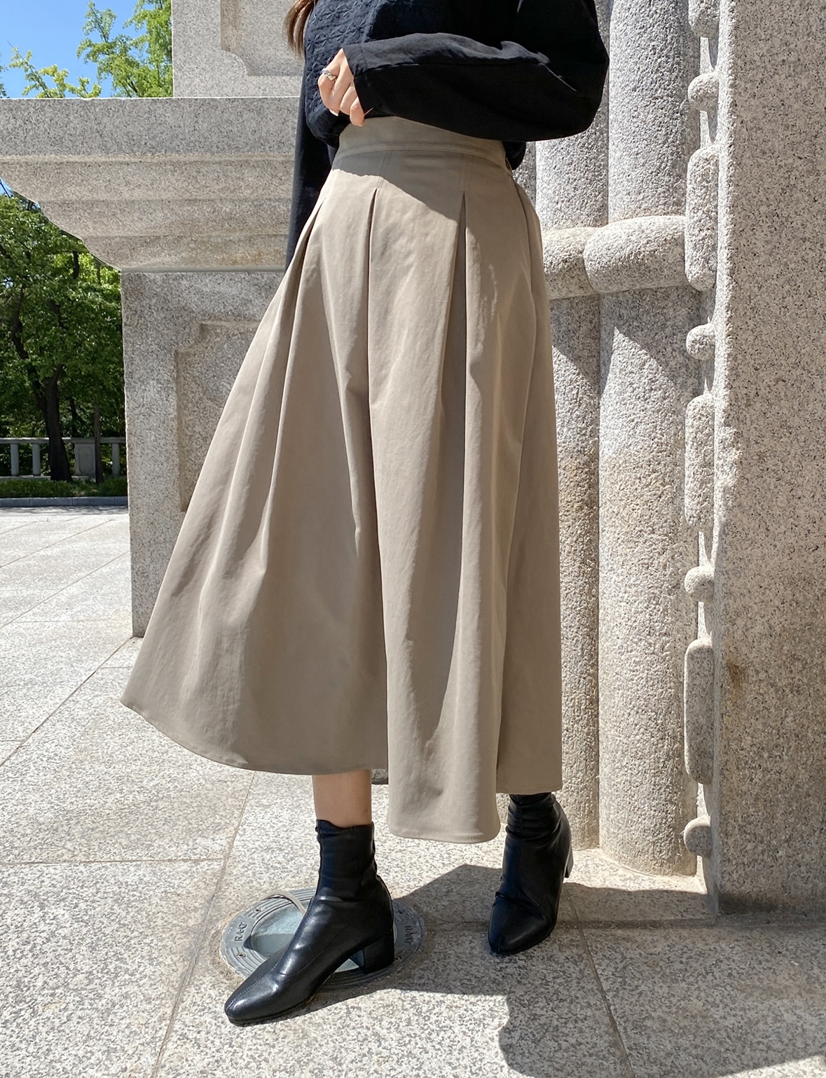 【優惠現貨】韓國打摺長裙（3色）