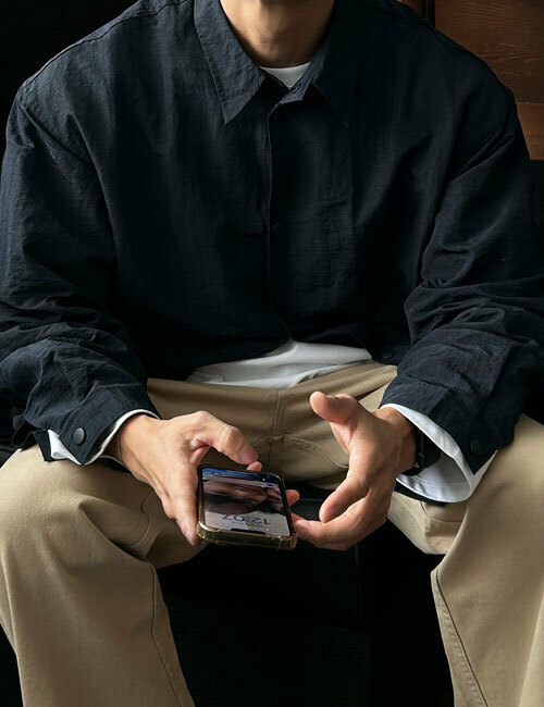 網眼襯裡尼龍襯衫外套