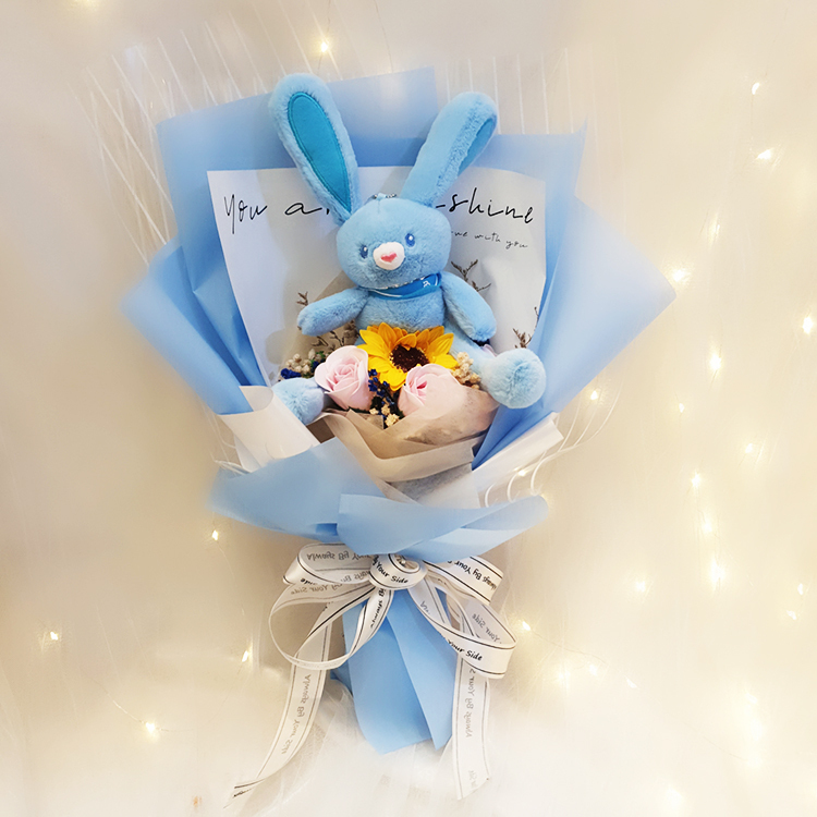 兔子花束,拉耳兔花束,抽拉兔花束,兔子香皂花花束