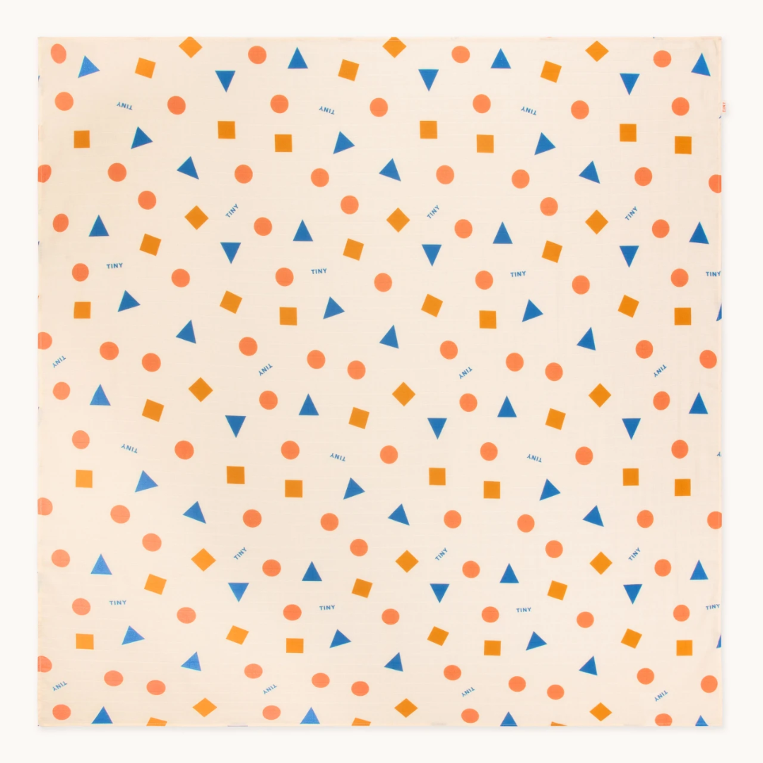 TINYCOTTONS│Geometric swaddle幾何包巾．Light cream