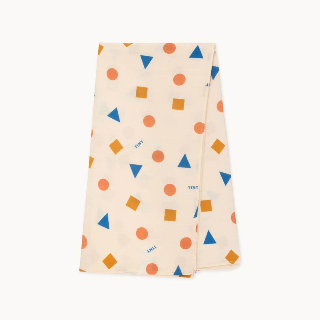 TINYCOTTONS│Geometric swaddle幾何包巾．Light cream