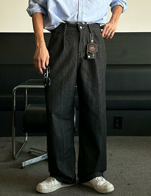 原色不褪色後鬆緊牛仔褲