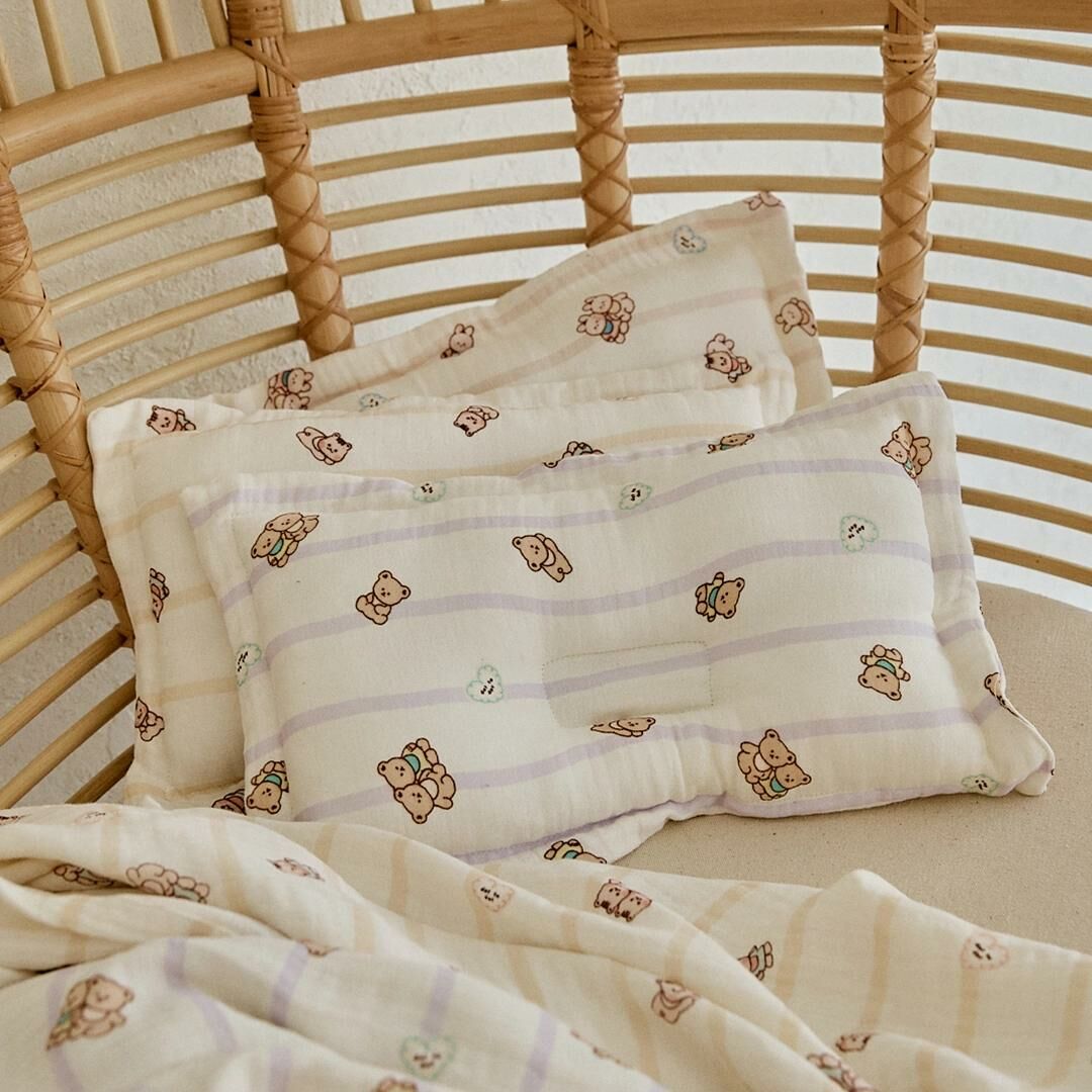 Milky baby牛奶寶貝拉拉手系列-莫代爾三重紗方形軟枕