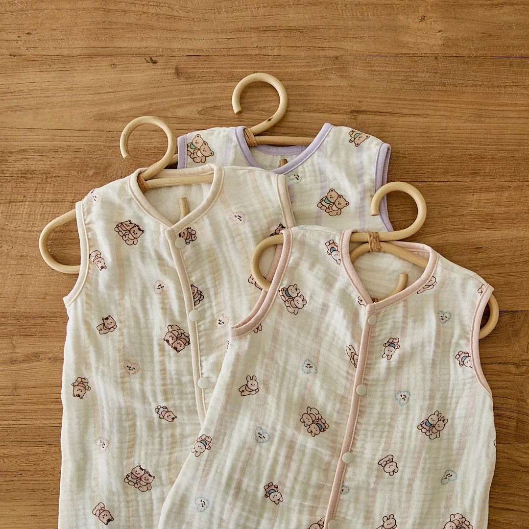 Milky baby牛奶寶貝拉拉手系列-莫代爾三重紗自由伸展連體睡袋