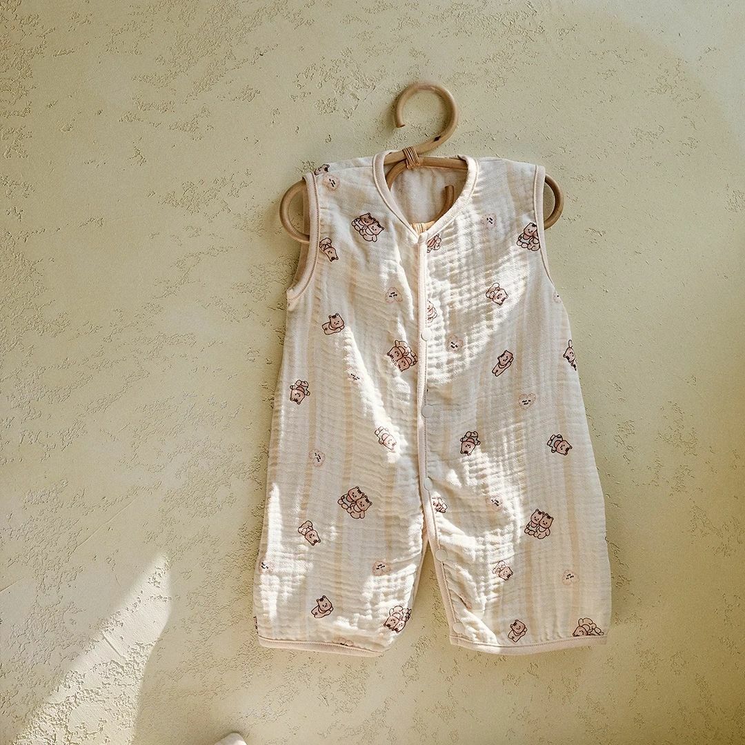 Milky baby牛奶寶貝拉拉手系列-莫代爾三重紗自由伸展連體睡袋