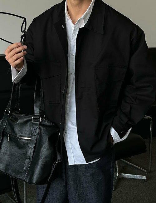 法式隱藏扣拉鍊夾克外套