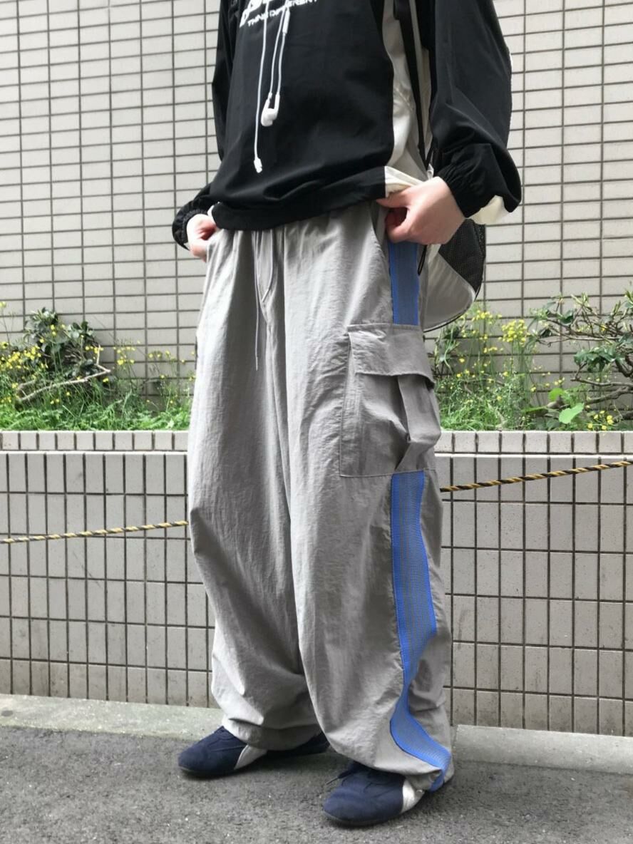 拼間工裝鬆身褲 CHALK-008P