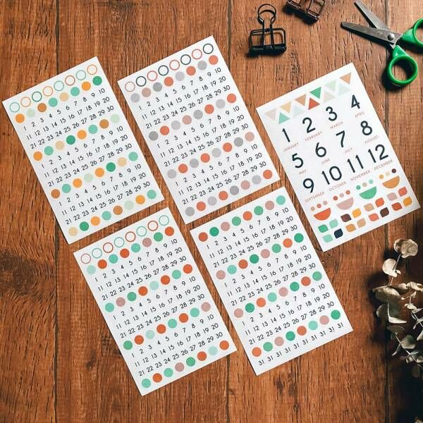 日期v.2 5入感壓 轉印貼紙｜迪夢奇 Dimanche