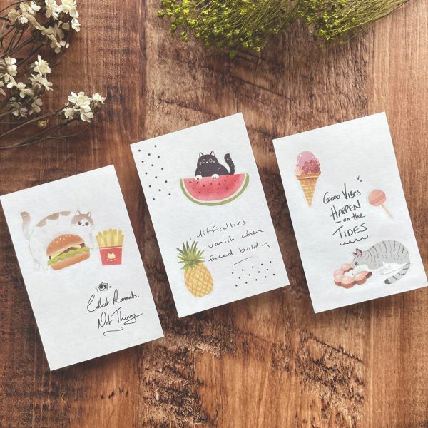 喵喵 4入感壓 轉印貼紙｜迪夢奇 Dimanche