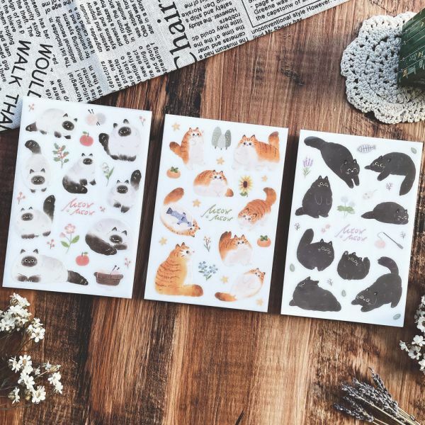 喵喵v.2 3入感壓 轉印貼紙｜迪夢奇 Dimanche