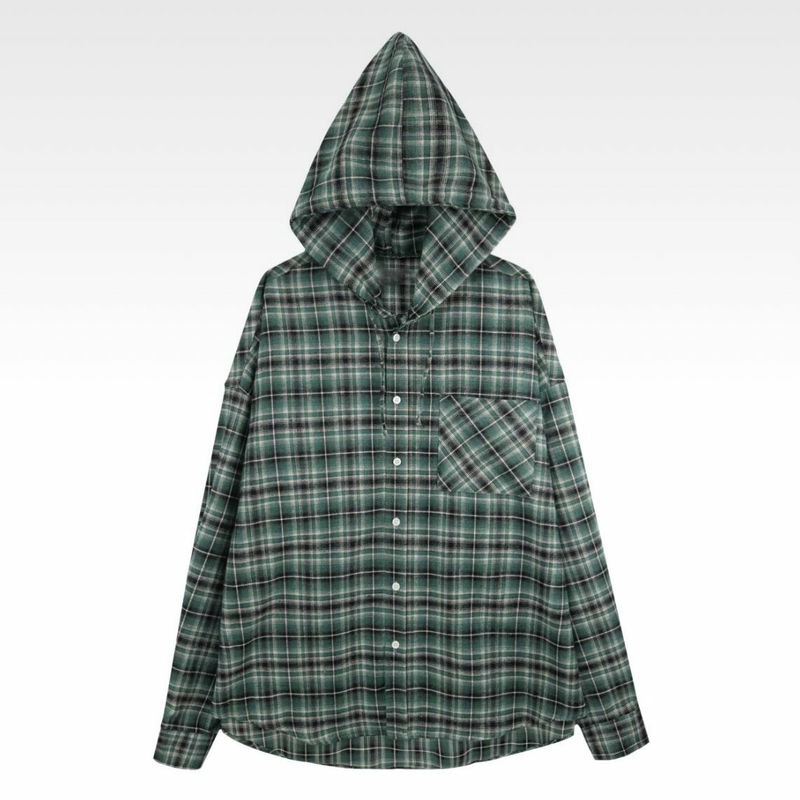 格仔連帽長袖恤衫 S2280