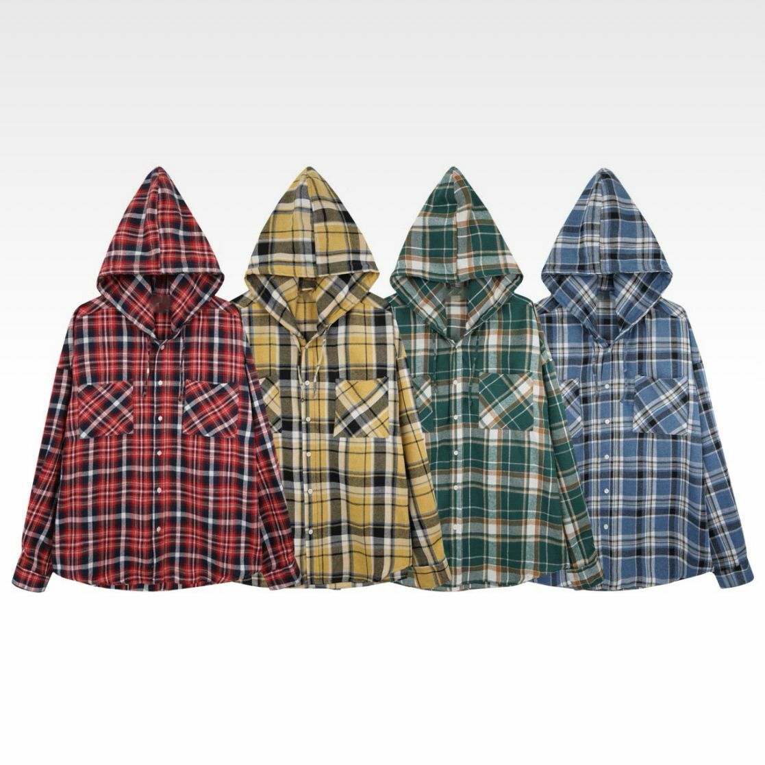 格仔連帽長袖恤衫 S2281