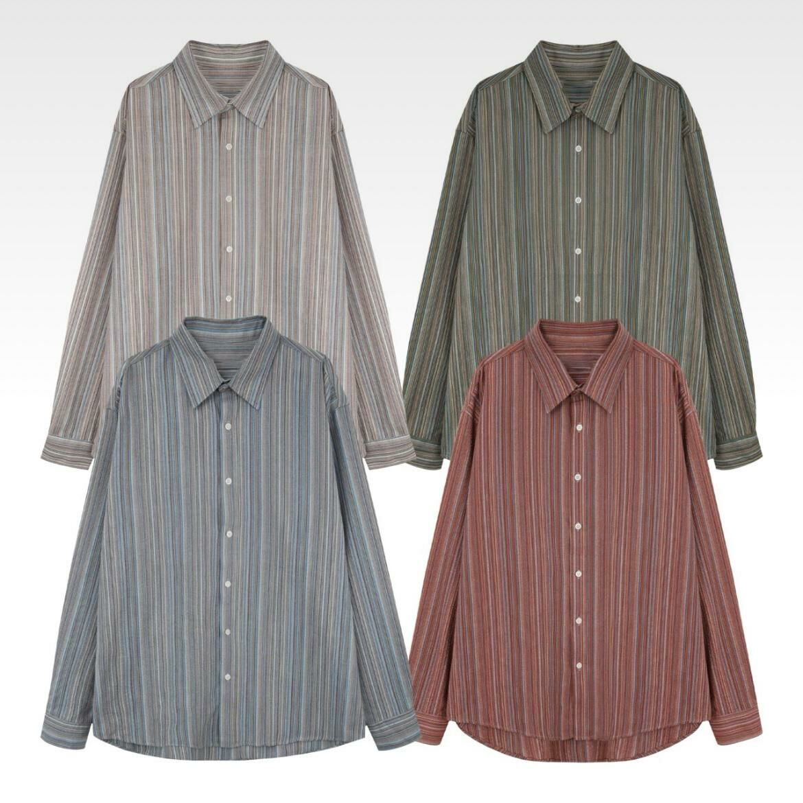 直紋長袖恤衫 S2282