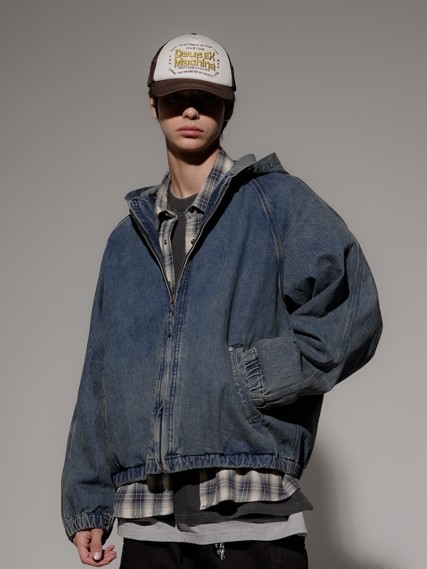 <預購> 韓國EZKATON復古連帽牛仔外套