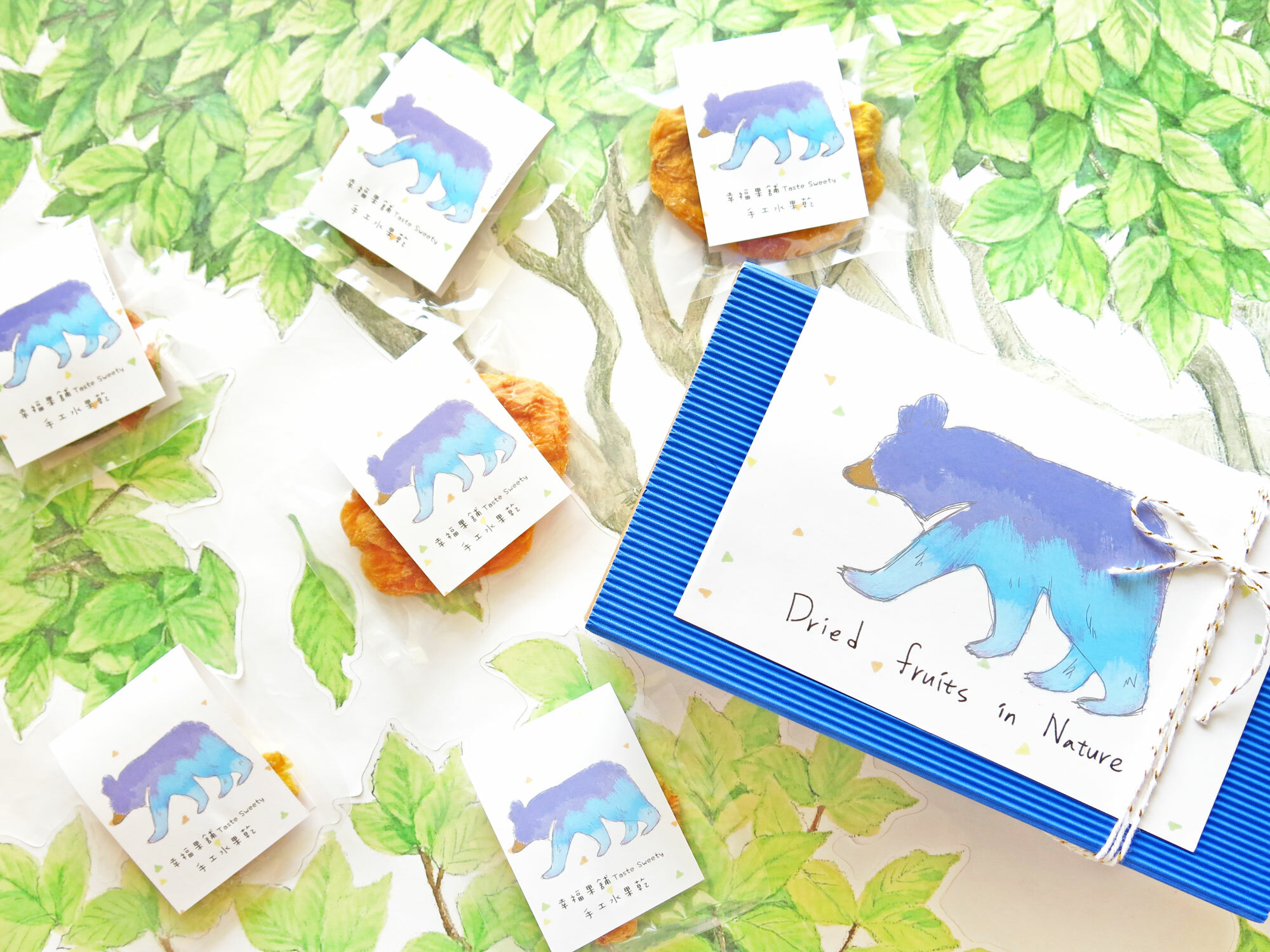 水藍熊夏涼水果乾小禮盒8入