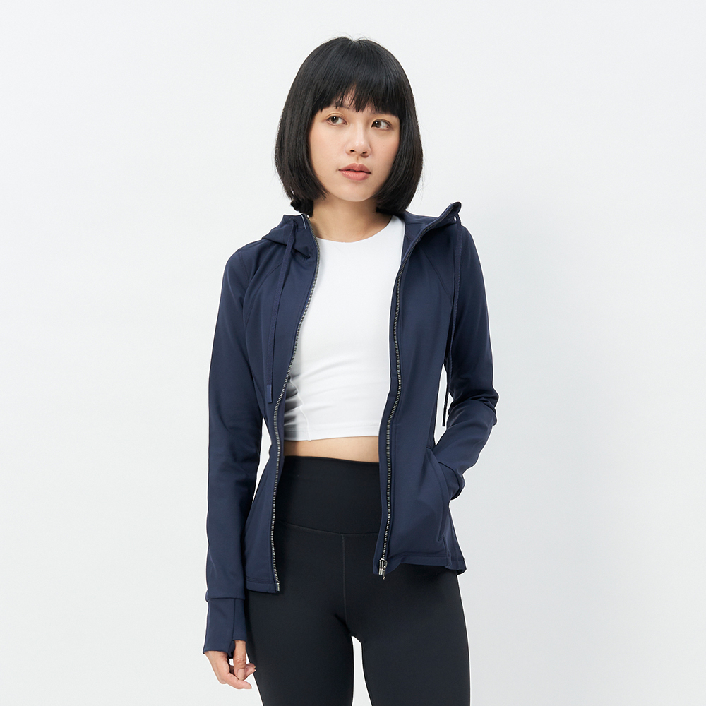 TBA All Day Jacket 女 深夜藍 連帽 彈性 修身 厚磅 外套 TBAW214CT02-BL