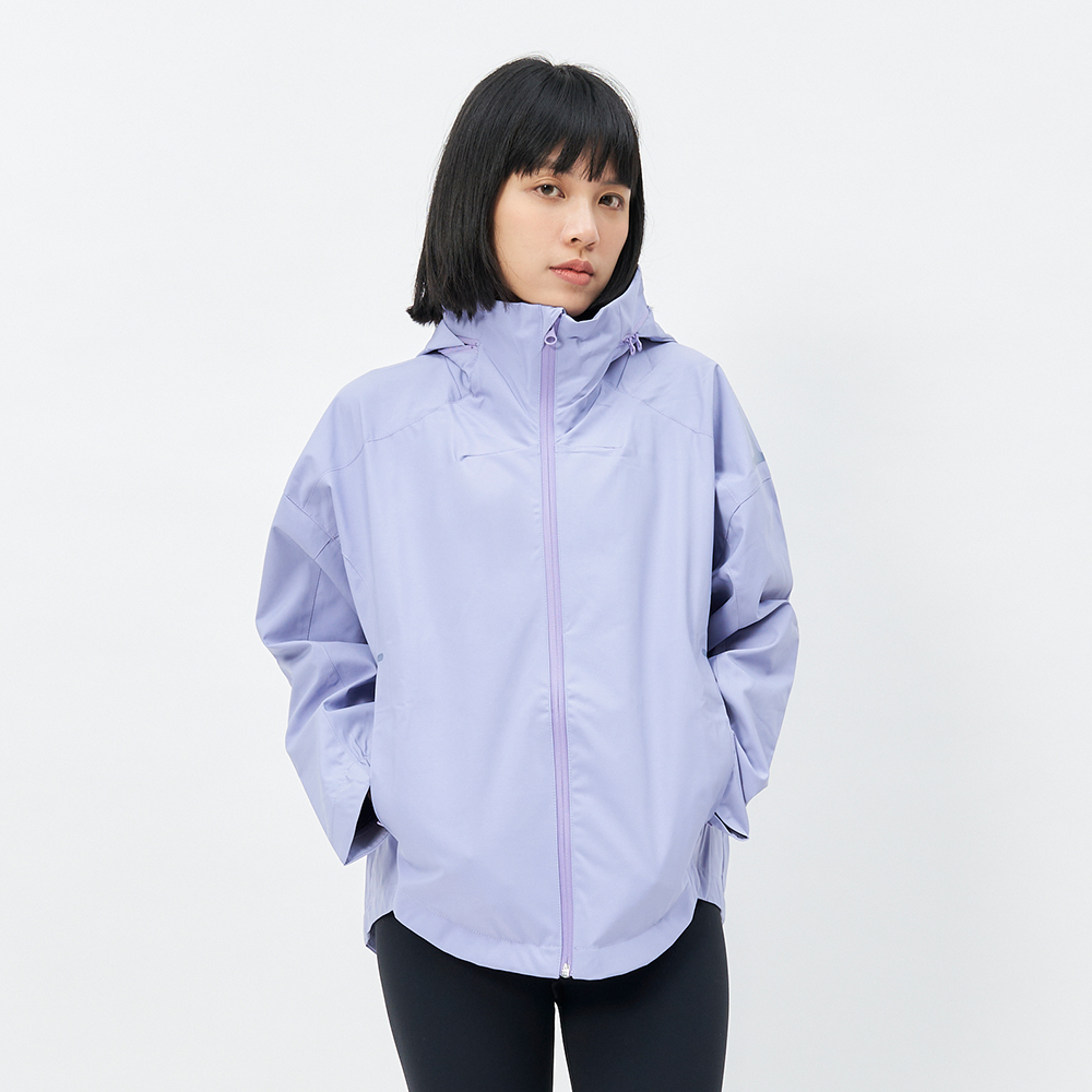 TBA Galaxy Rain Jacket 女 迷迭紫 立領連帽 防風 防潑水 前短後長 機能 外套 TBAW214JK02-VY