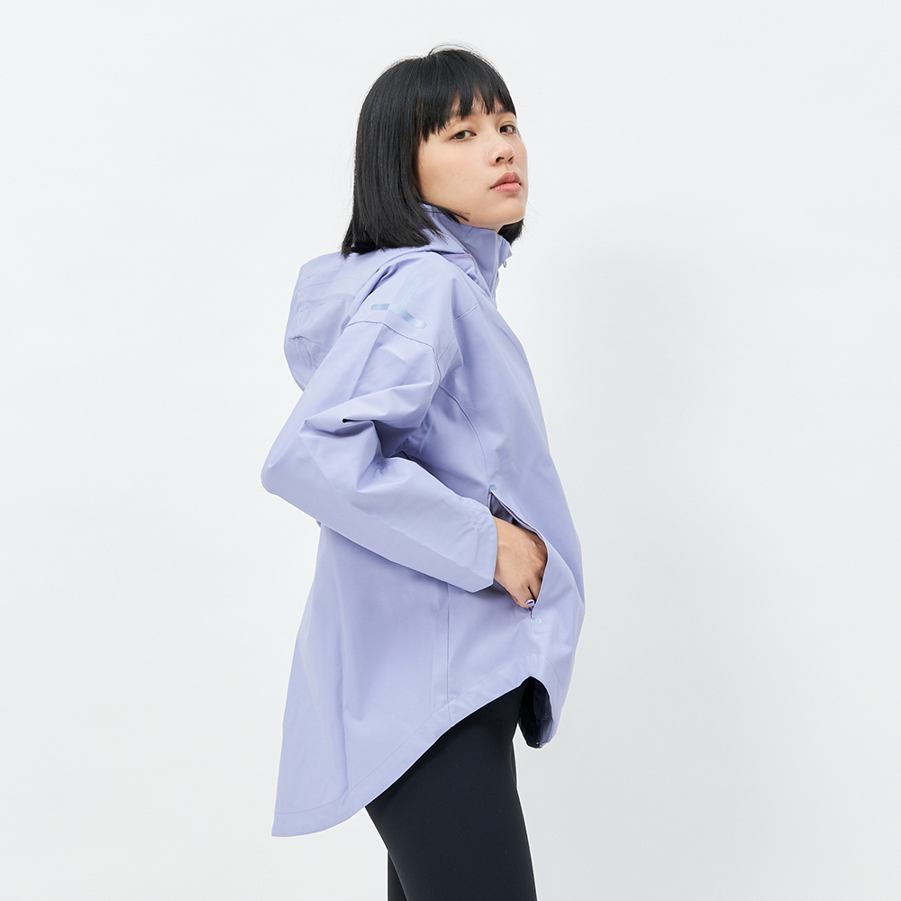 TBA Galaxy Rain Jacket 女 迷迭紫 立領連帽 防風 防潑水 前短後長 機能 外套 TBAW214JK02-VY