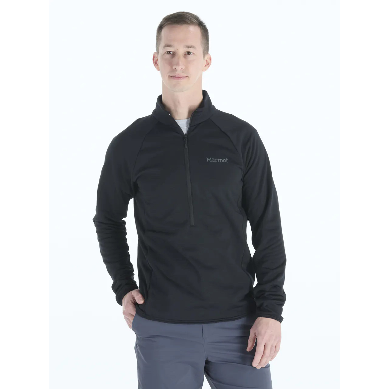 Marmot Men's Leconte Fleece 1/2 Zip 男款 半門襟彈性刷毛上衣 M15381-0001 Black [HappyOutdoor]