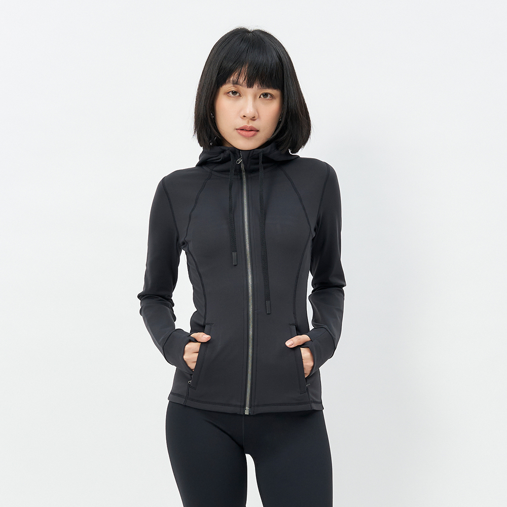 TBA All Day Jacket 女 極致黑 連帽 彈性 修身 厚磅 外套 TBAW214CT02-BK