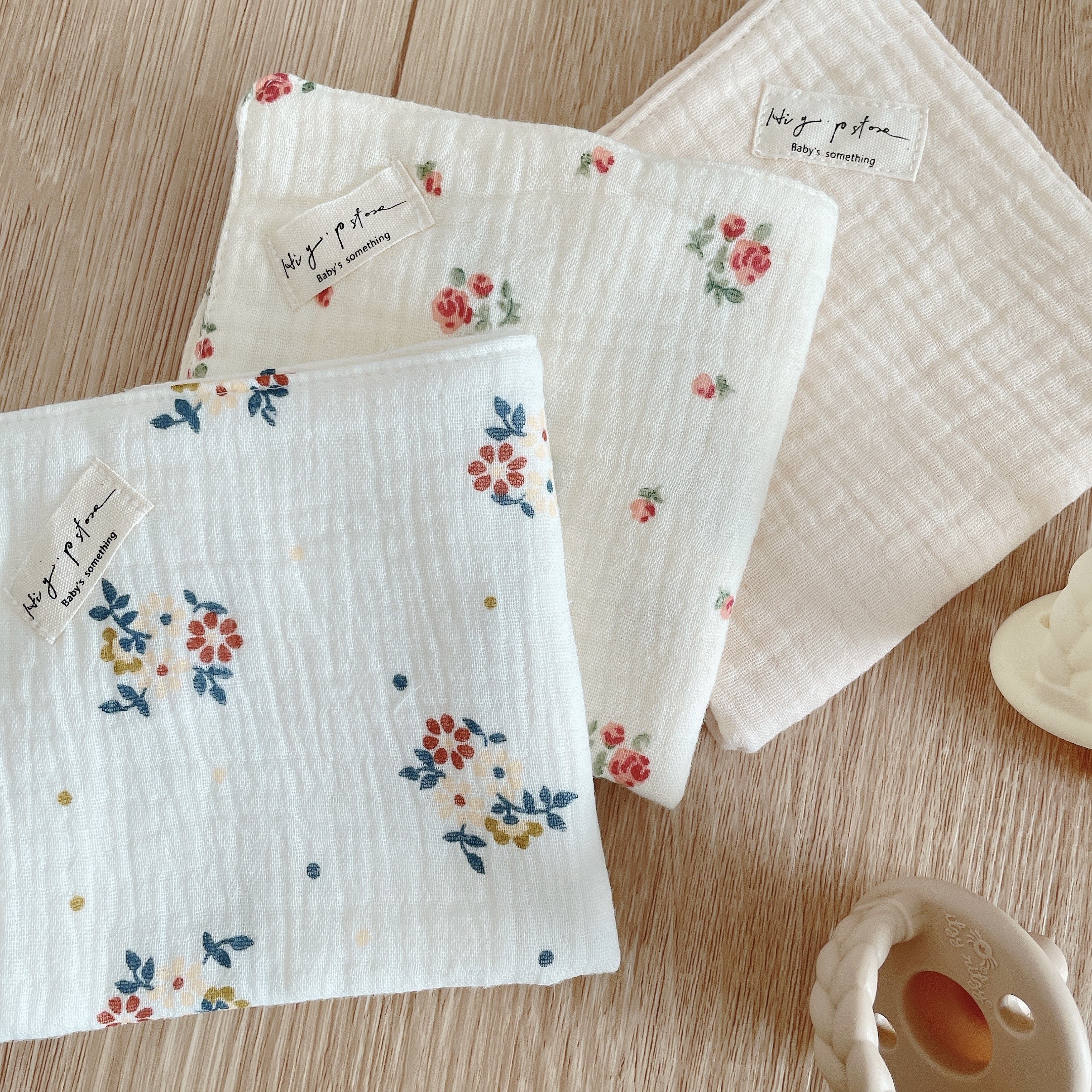 Hi Y.P store-手作六層紗紗布巾-優雅小碎花(3件組)