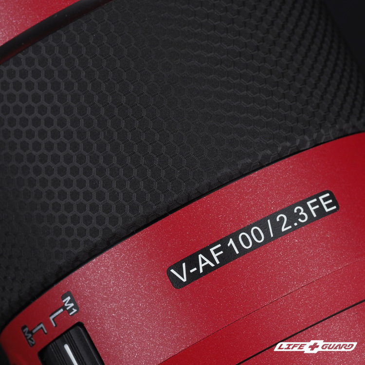 LIFE+GUARD SAMYANG V-AF 100mm T2.3 貼膜質感特寫，LIFE+GUARD 設計風格