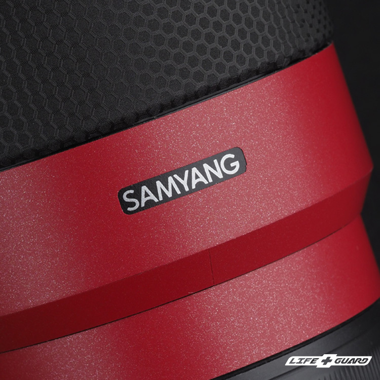 LIFE+GUARD SAMYANG V-AF 100mm T2.3 貼膜質感特寫，LIFE+GUARD 設計風格