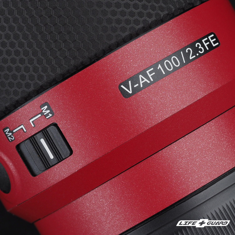 LIFE+GUARD SAMYANG V-AF 100mm T2.3 貼膜質感特寫，LIFE+GUARD 設計風格