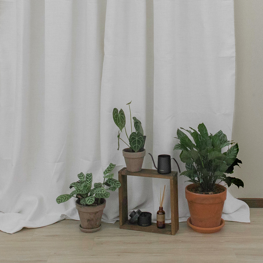 遮光亞麻布簾｜白