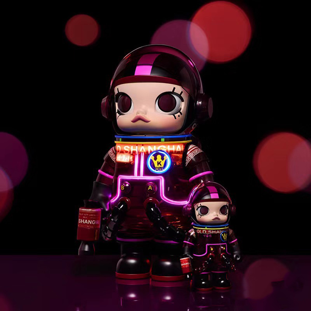 POPMART MOLLY 海外限定 上海限定POPMART 泡泡瑪特MEGA SPACE MOLLY 又見夜上海1000% 400