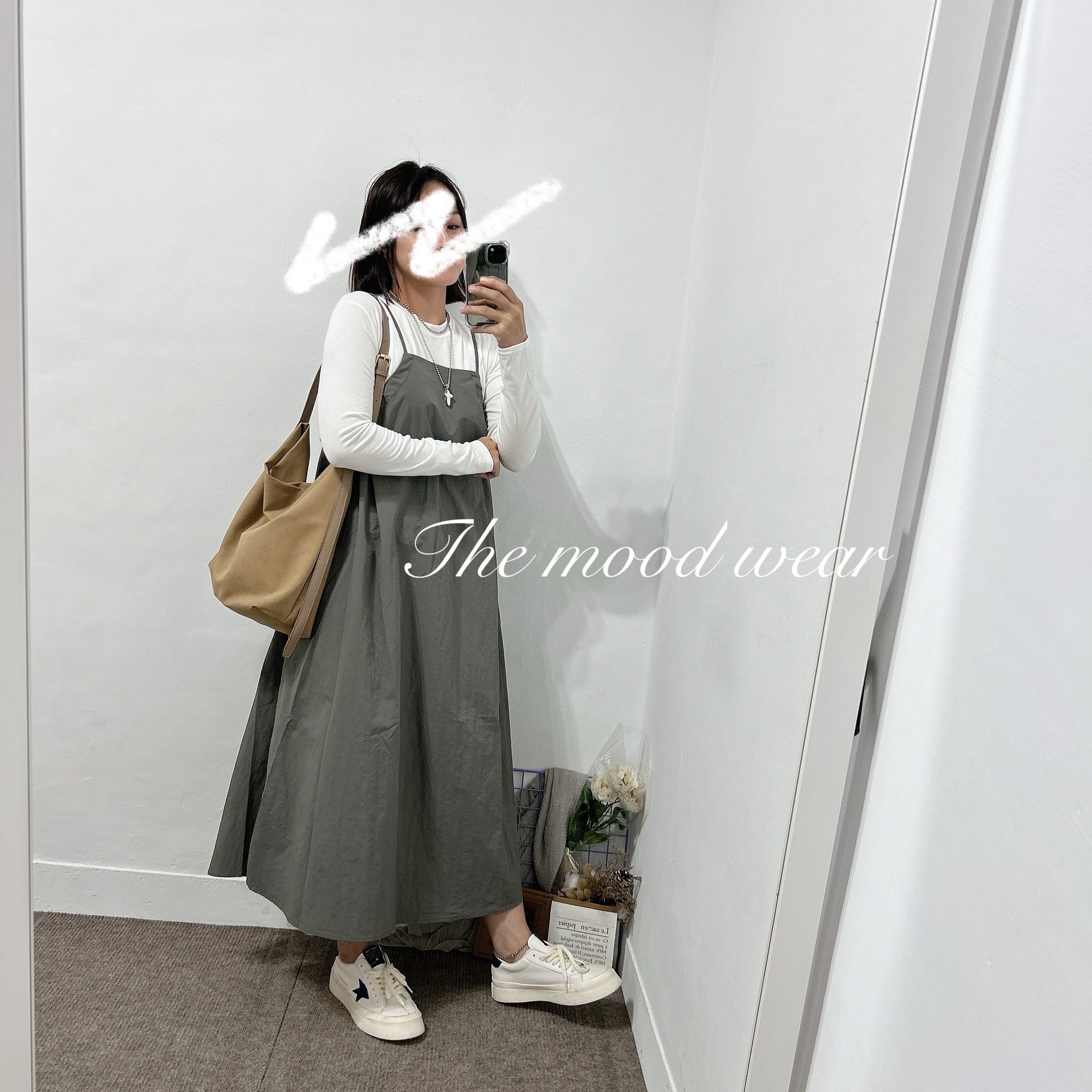 套裝約會穿搭素t細肩帶洋裝 a字裙洋裝(黑色/鐵灰)