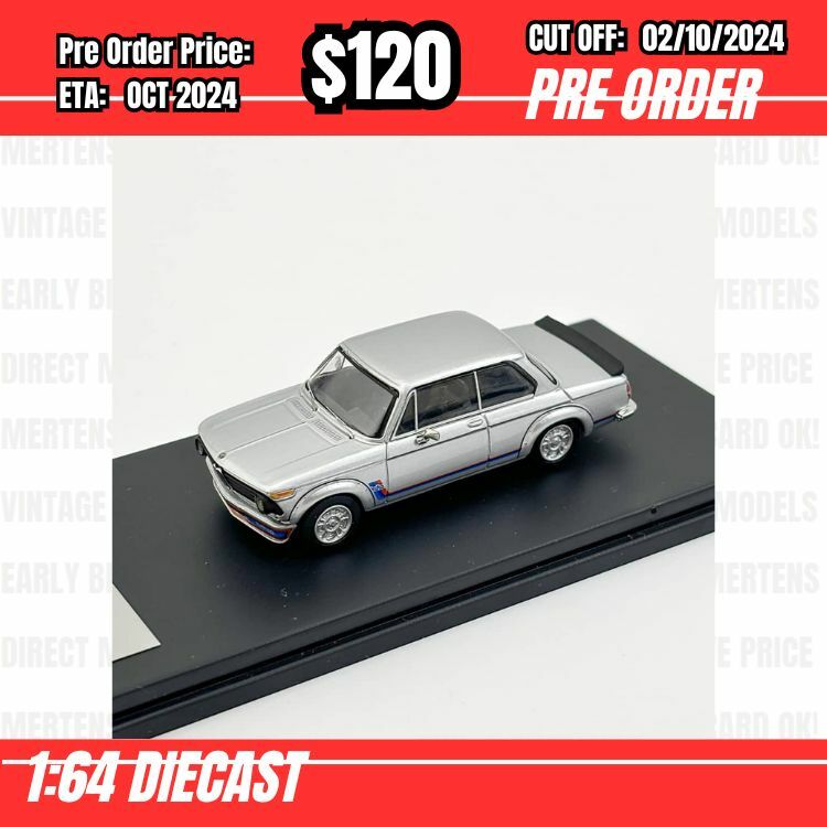 PO-$120 * YS Model * 1:64 BMW 2002 Turbo Silver [OD01/10]