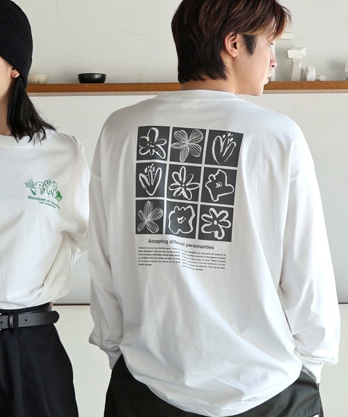 日本🇯🇵連線 and me x ANME 九宮格花朵薄長袖 插畫 Oversize 4色(任買兩件711免運)/預購