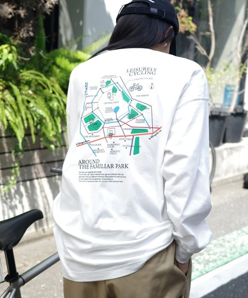 日本🇯🇵連線 and me x ANME 地圖插畫薄長袖 腳踏車 Oversize(任買兩件711免運)/預購