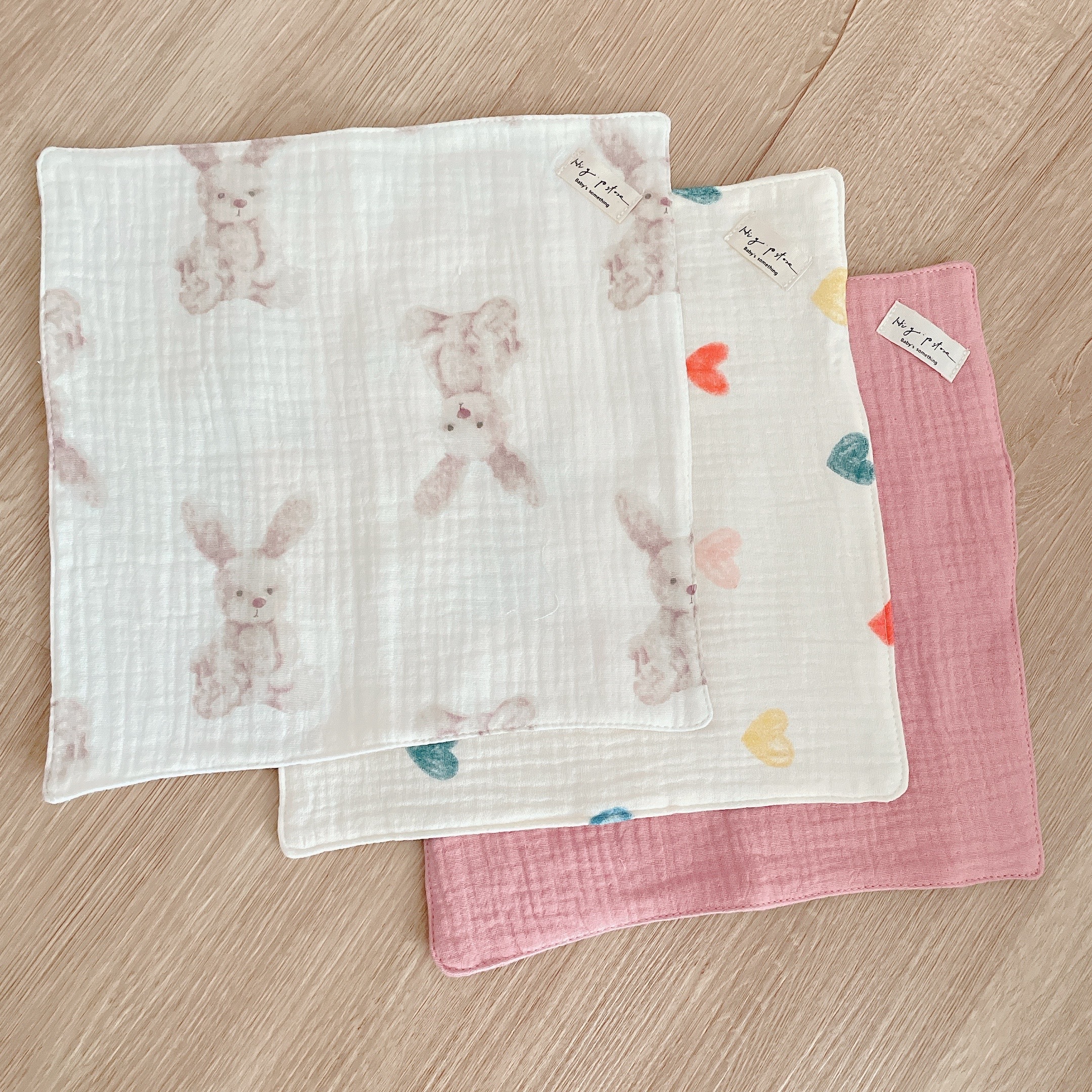 Hi Y.P store-手作六層紗紗布巾-玩偶兔兔(3件組)