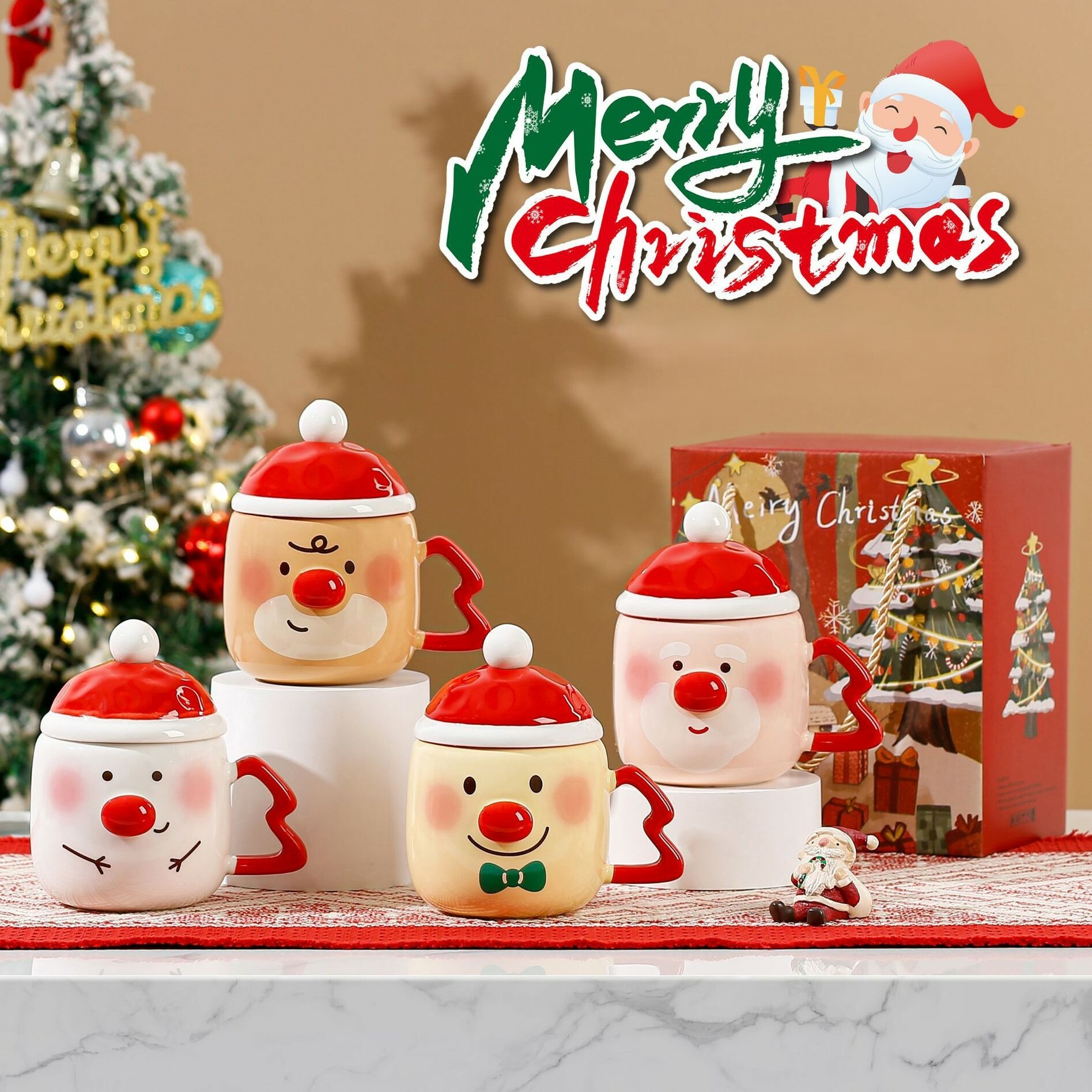 《4870》可愛聖誕節造型馬克杯 380ml