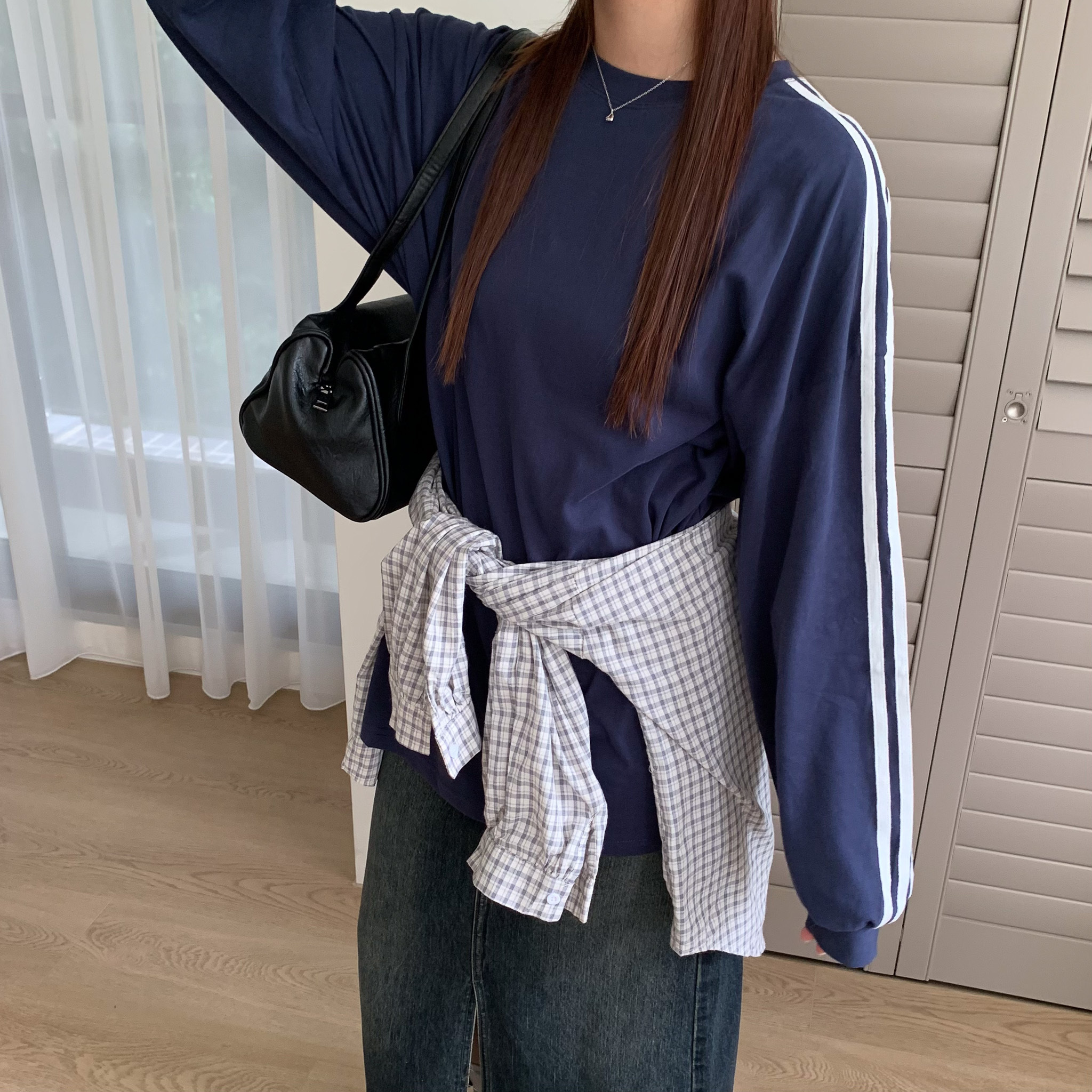 ISA_Sporty Chic 美式寬鬆長袖TEE_48048