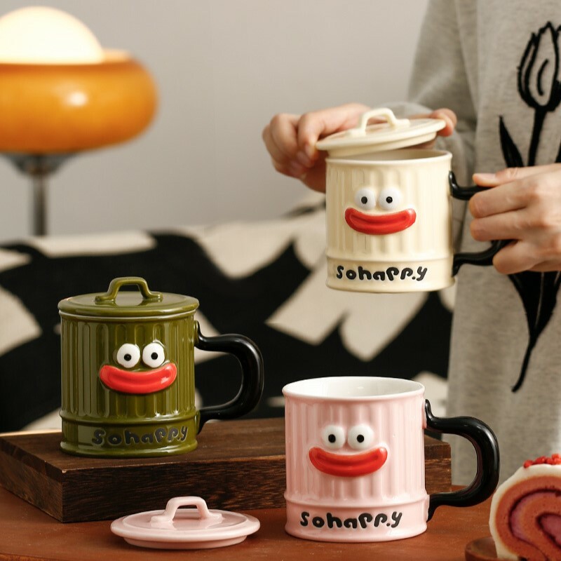 《4871》可愛搞怪大嘴馬克杯400ml