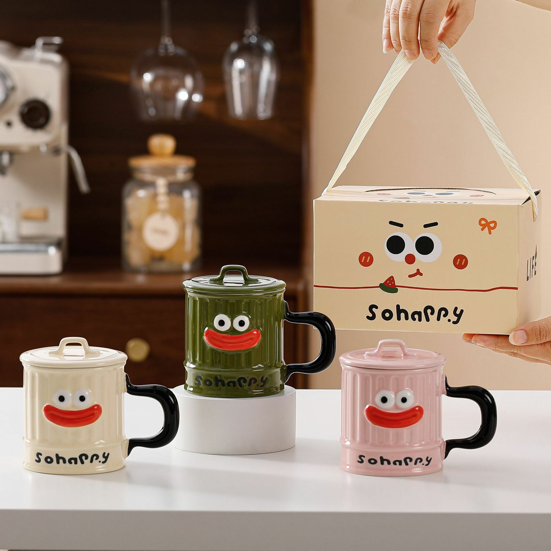 《4871》可愛搞怪大嘴馬克杯400ml