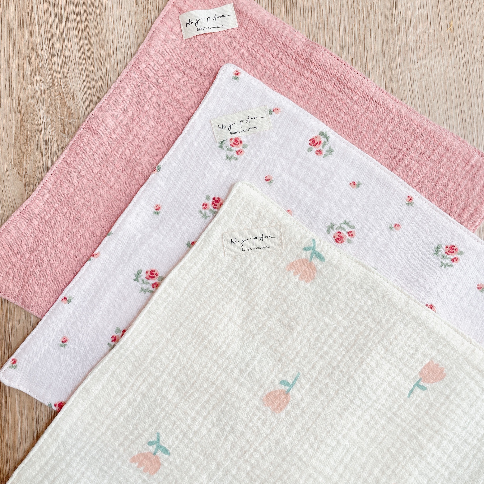 Hi Y.P store-手作六層紗紗布巾-夢幻小花(3件組)