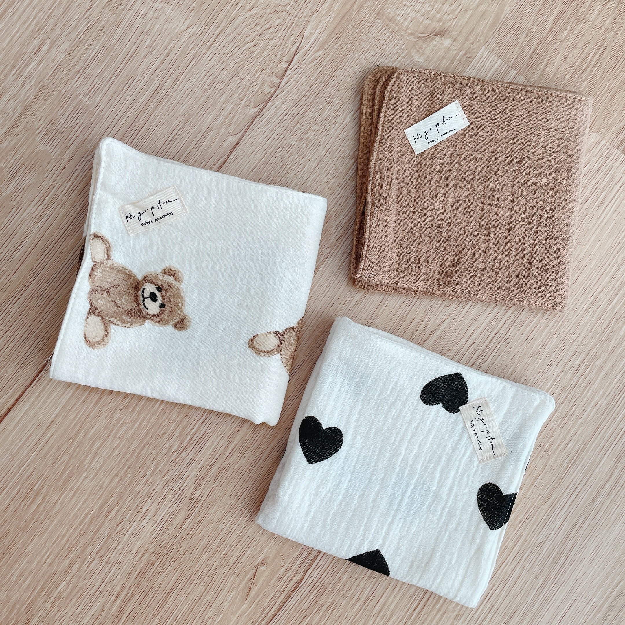 Hi Y.P store-手作六層紗紗布巾-玩偶熊熊(3件組)