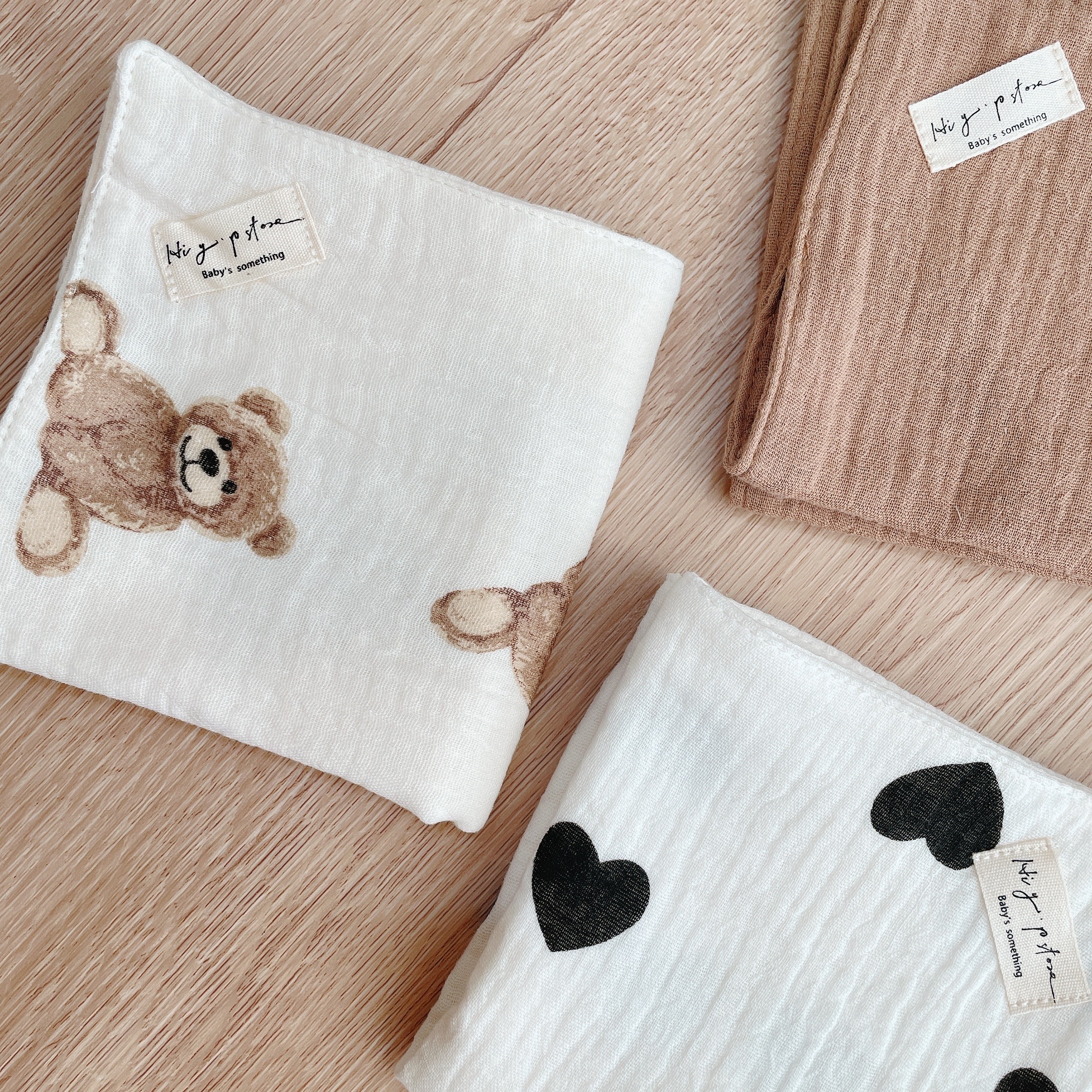 Hi Y.P store-手作六層紗紗布巾-玩偶熊熊(3件組)