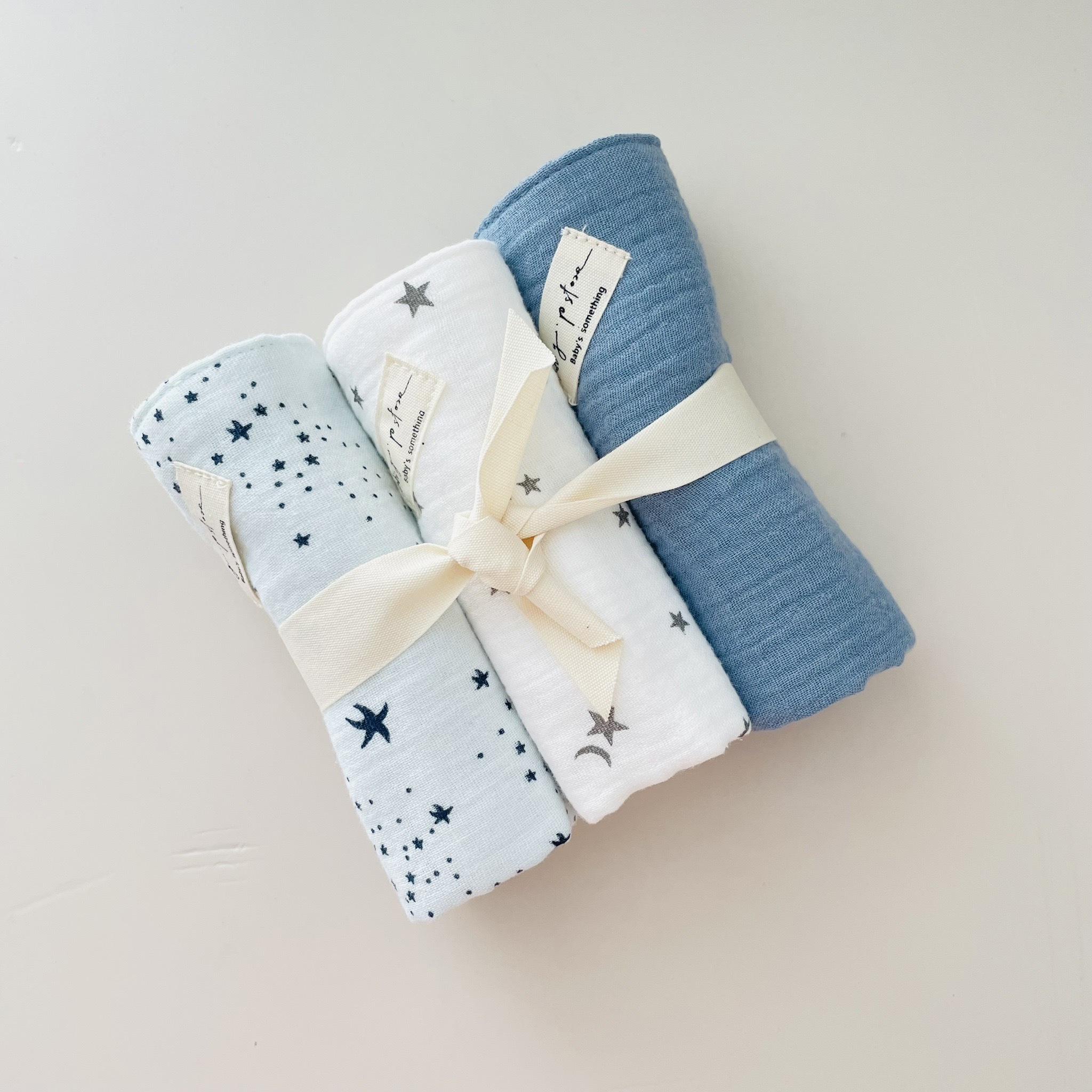 Hi Y.P store-手作六層紗紗布巾-星空系列(3件組)