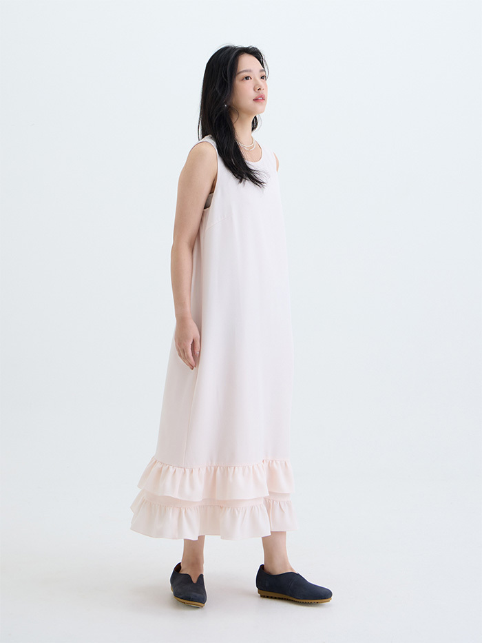 朵朵無袖背心連身洋裝-沐陽
