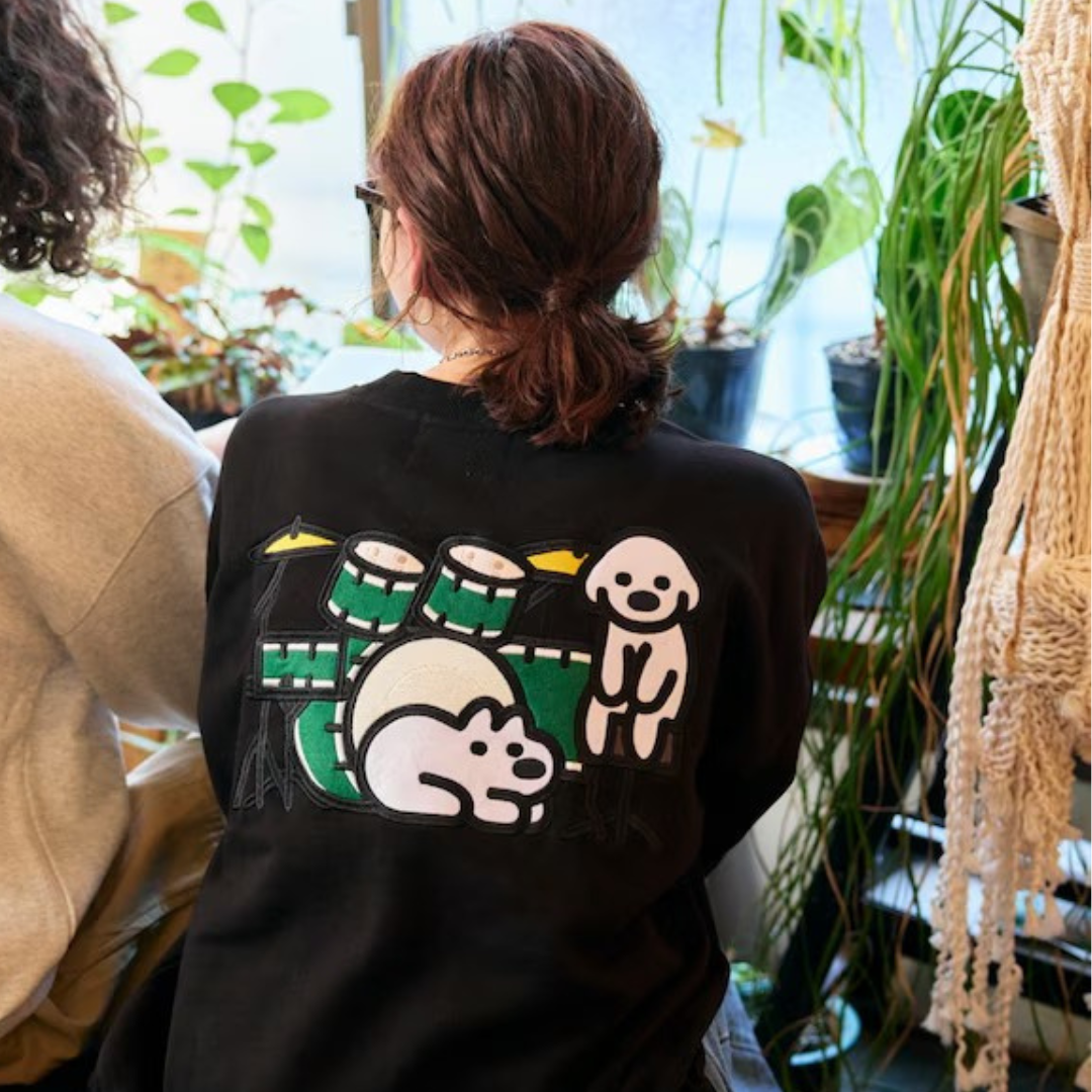 "代購" matsui×FREAK'S STORE 「Ds」後背毛氈刺繡 圓領大學踢