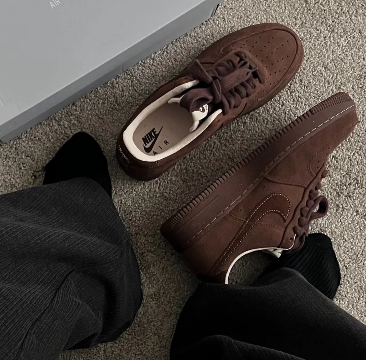Nike Air Force 1 AF1 "CACAO WOW" 摩卡棕 摩卡可可 棕色 外縫線 咖啡色 麂皮 女款 FQ8901-259/預購