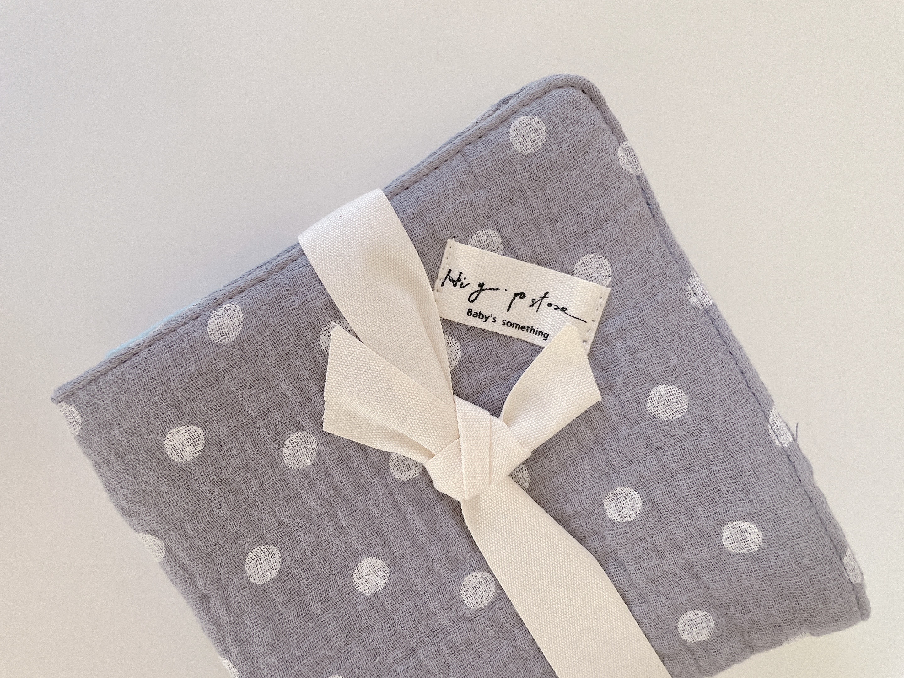 Hi Y.P store-手作六層紗紗布巾-灰藍系列(3件組)