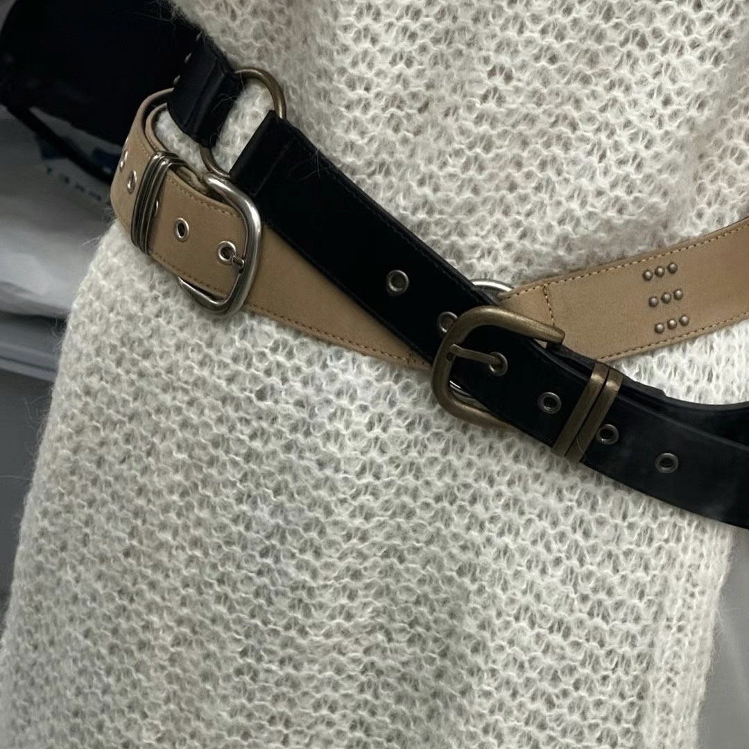 A08被其他間檔口歐膩問在哪買的真皮皮帶(亮面黑/麂皮卡其)