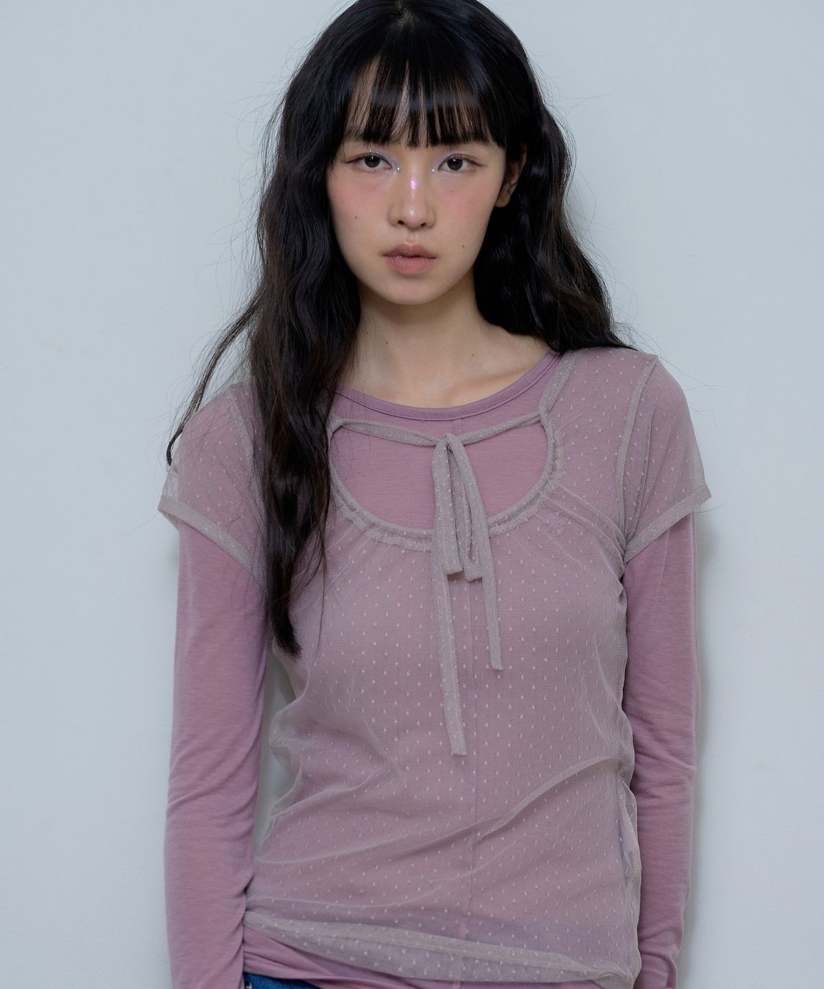 NASTY FANCY CLUB) 3-WAY DOT LAYERED LONG SLEEVE｜3color